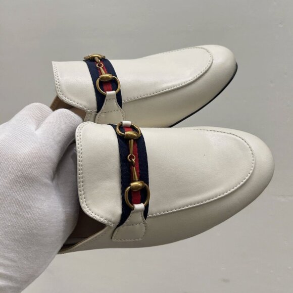 NWOB Gucci Women's Princetown Leather Horse Bit Mule White Size 40. - Picture 1 of 10